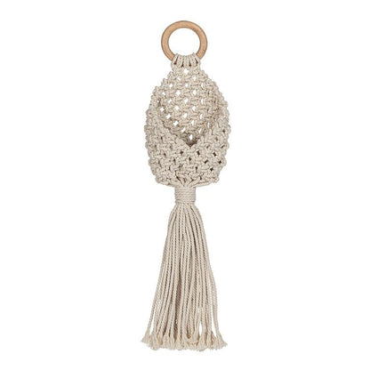 Macrame Wall Pouch-Ivory-6&quot;H