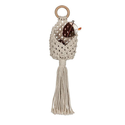 Macrame Wall Pouch-Ivory-6&quot;H