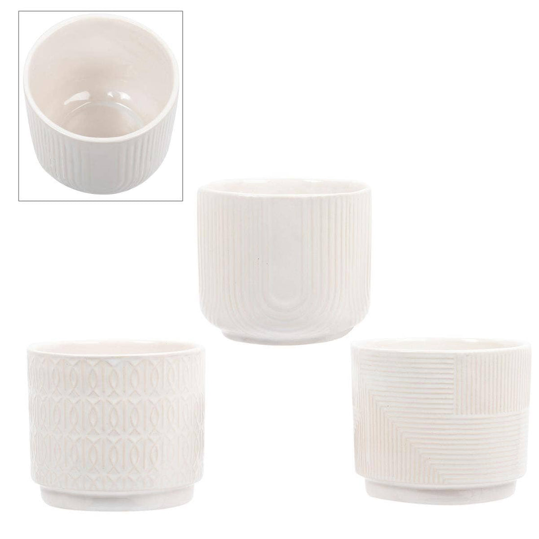 Truu Design Textured Round Planter, 4.95"Dx 4.15"H