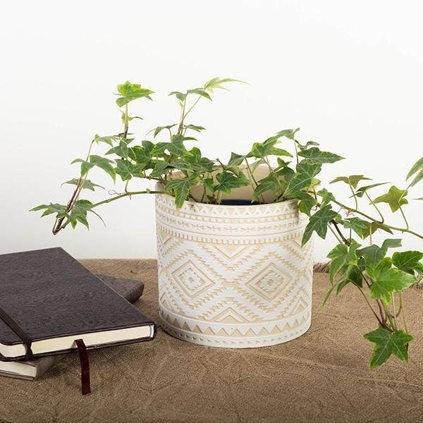 Flower Pot With Aztec Pattern