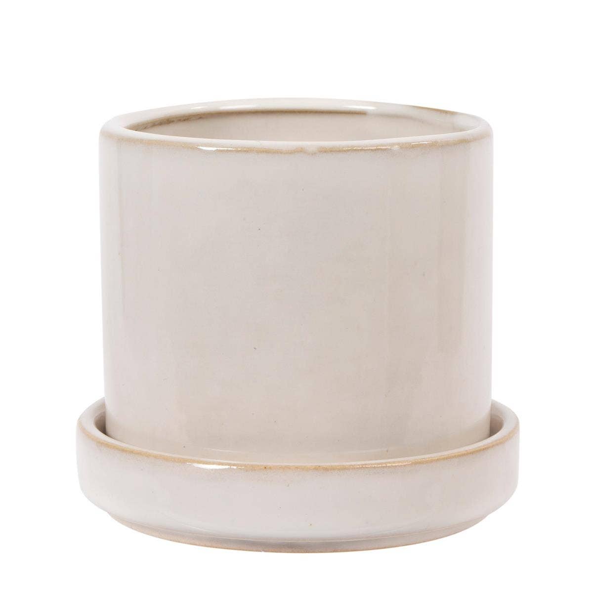 Truu Design Stylish Petra Ceramic Planter with Saucer: Classical