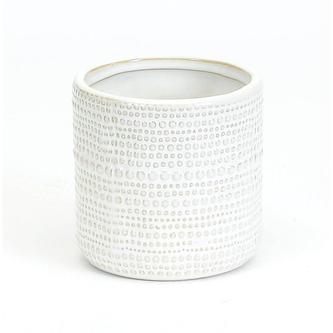 SMALL TEXTURED WHITE POT