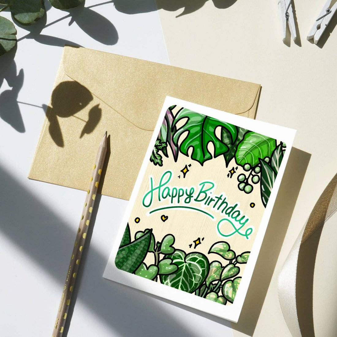 Happy Birthday (Leaves) Greeting Card