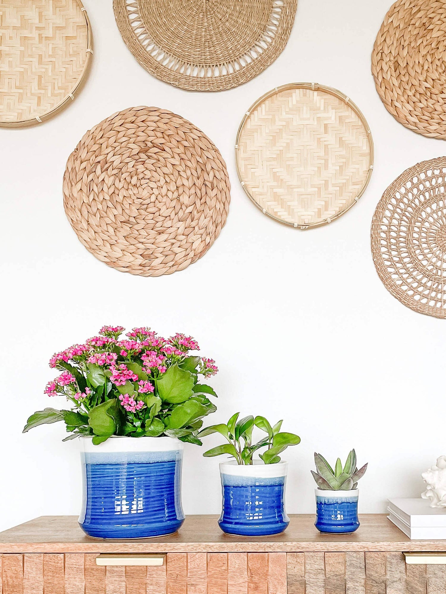 Selene Ceramic Plant Pot, Planters with Drainage Hole: Medium 5&quot;