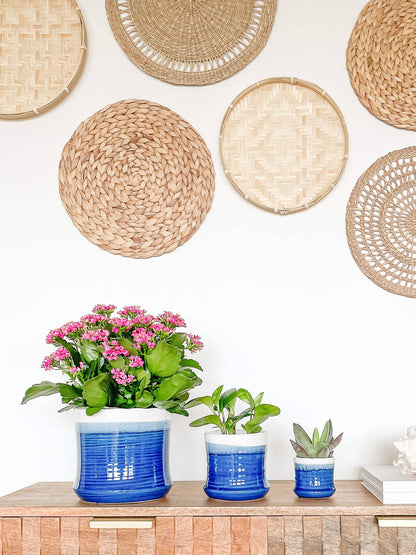 Selene Ceramic Plant Pot, Planters with Drainage Hole: Medium 5&quot;