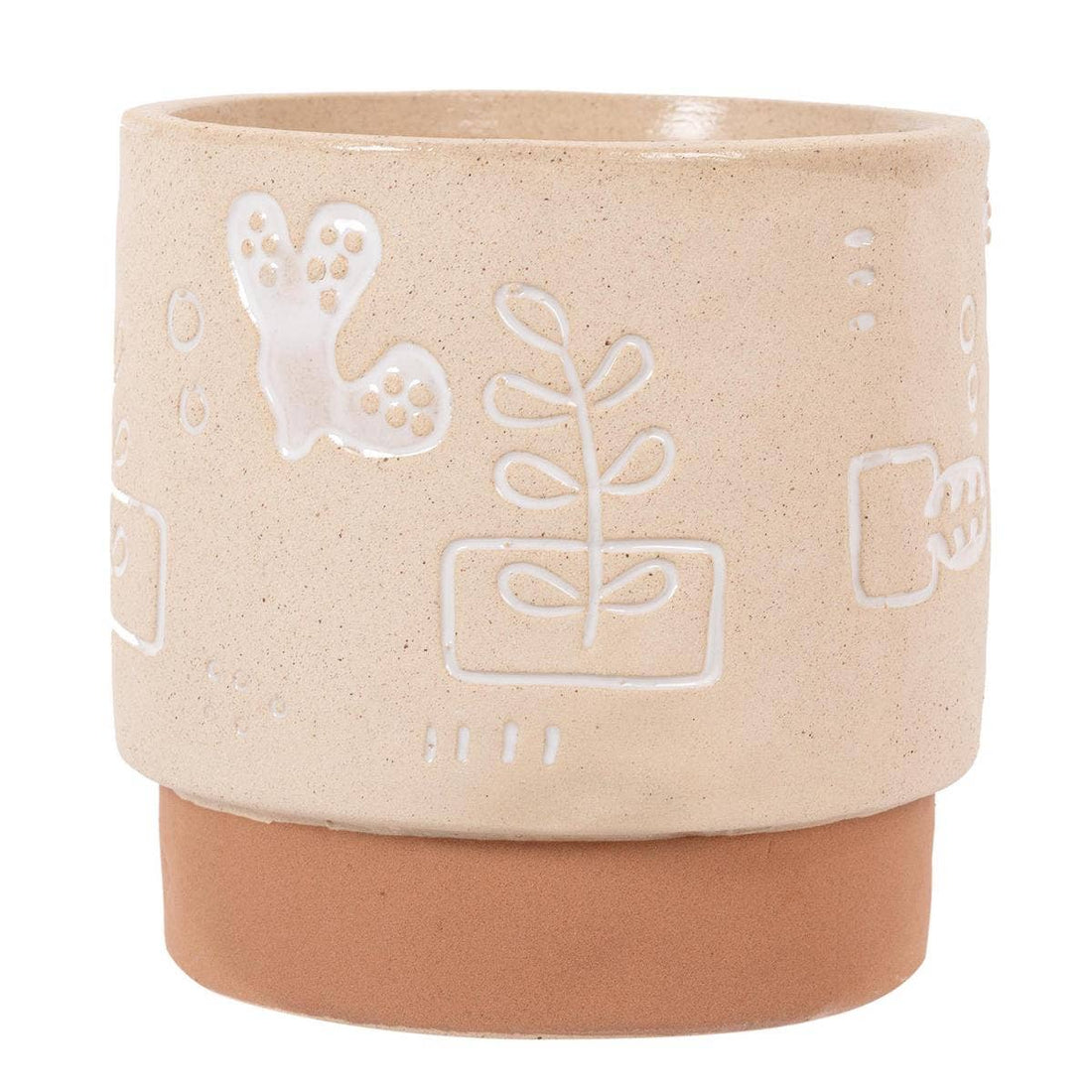 Truu Design Etched Symbols Planter,4.25"D x 4"H