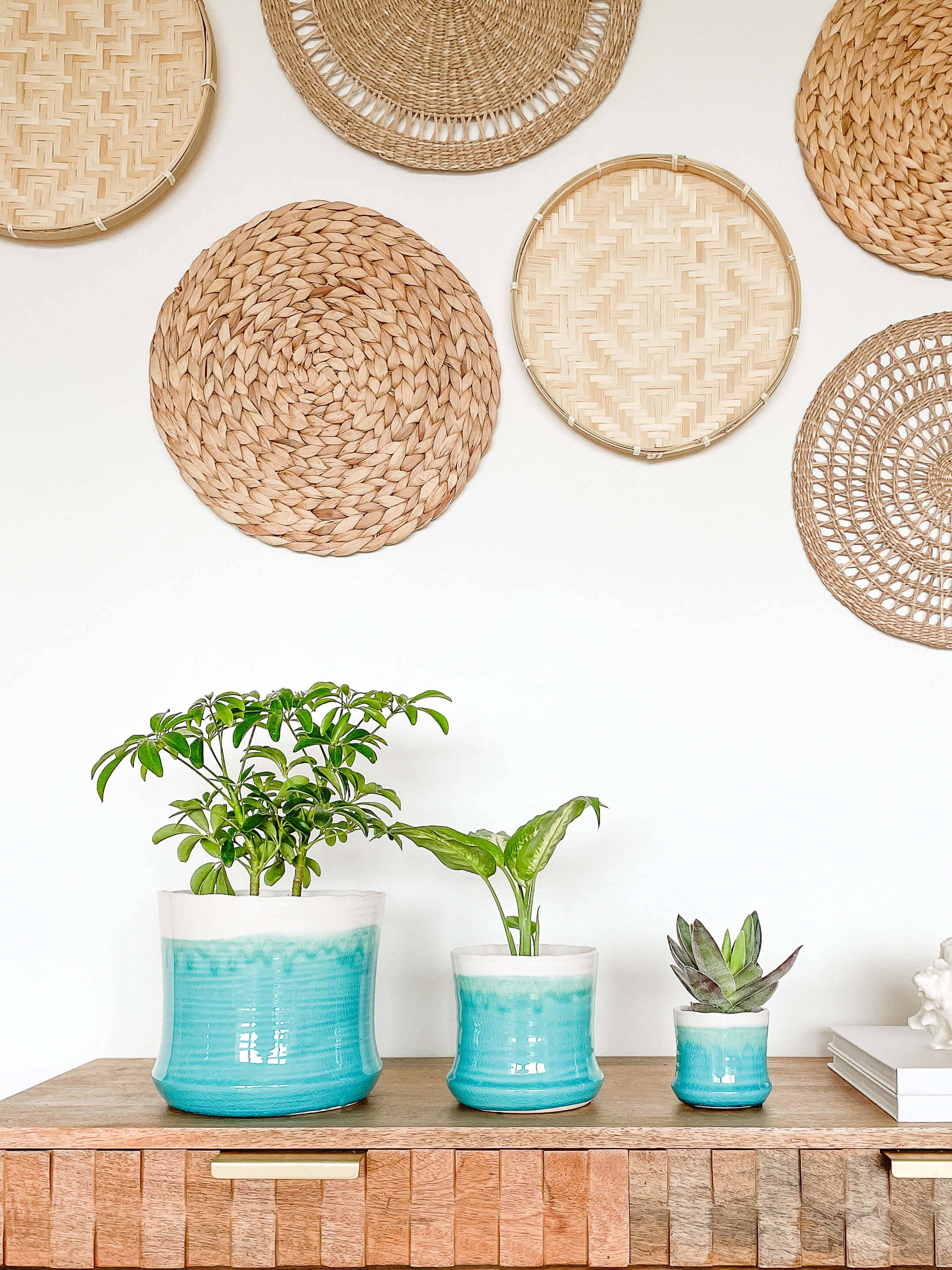 Aria Ceramic Planter Pot, Includes Drainage Hole and Plug: Medium 5&quot;
