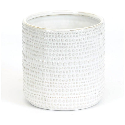 LARGE TEXTURED WHITE POT