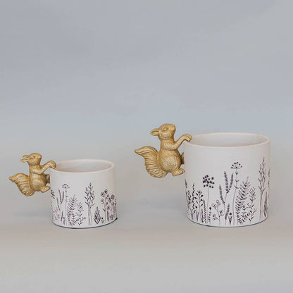 Squirrel Flower Pot Decoration