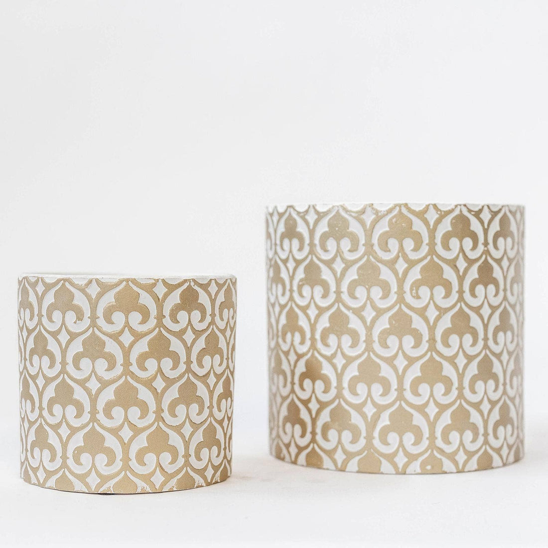 Cement Flowerpots, Set of 2