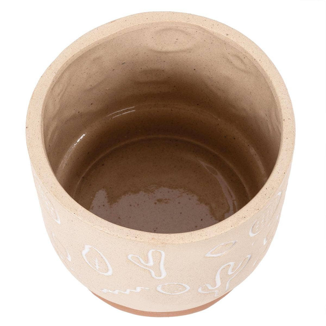 Truu Design Etched Symbols Planter, 5.25&quot;D x 4.75&quot;H