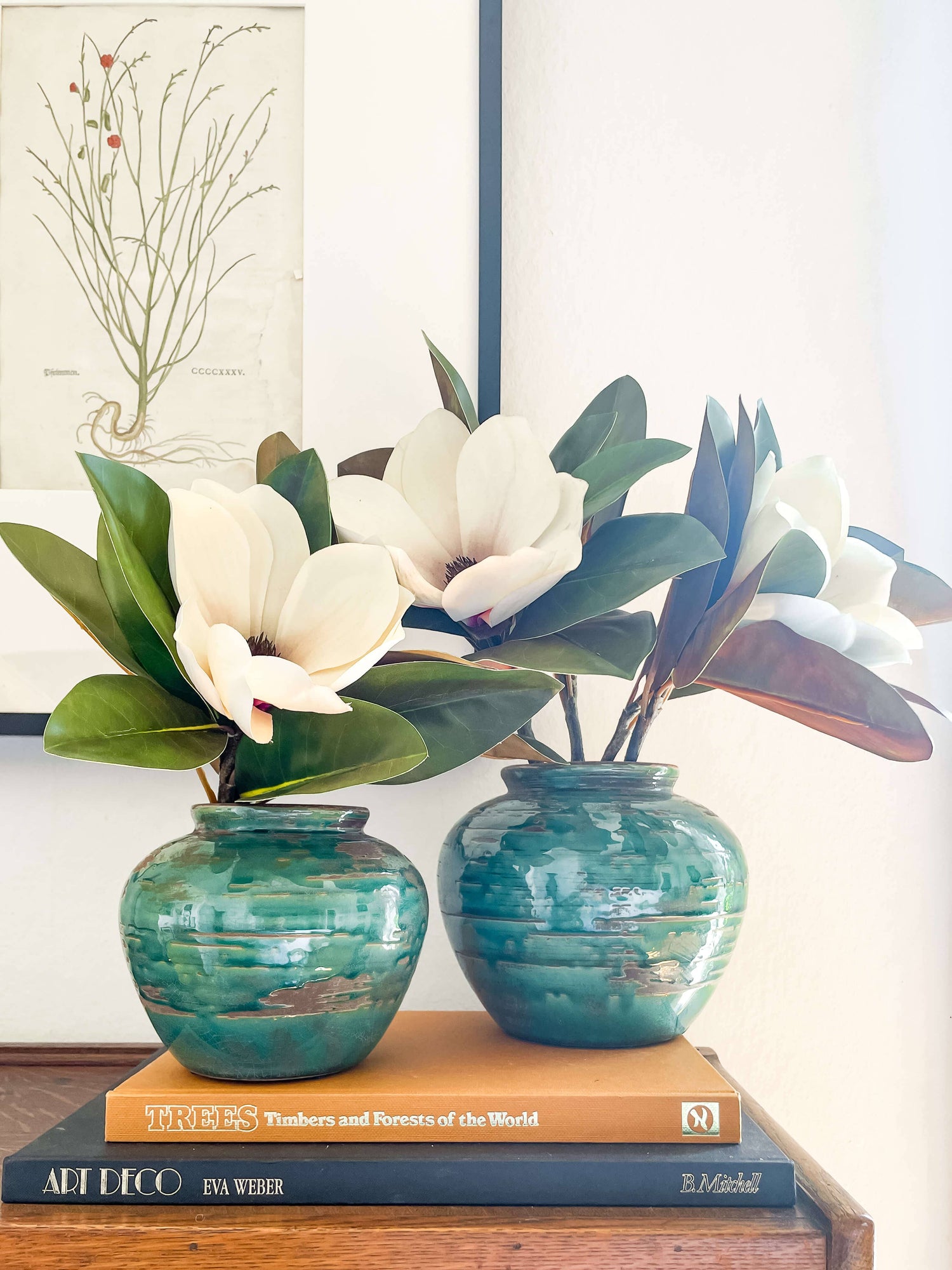 Selva Vintage-Style Vase – Emerald Crackled Glaze: Medium