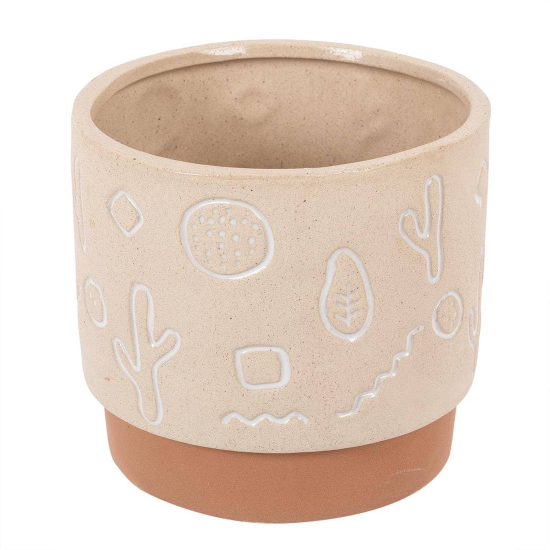 Truu Design Etched Symbols Planter, 5.25&quot;D x 4.75&quot;H