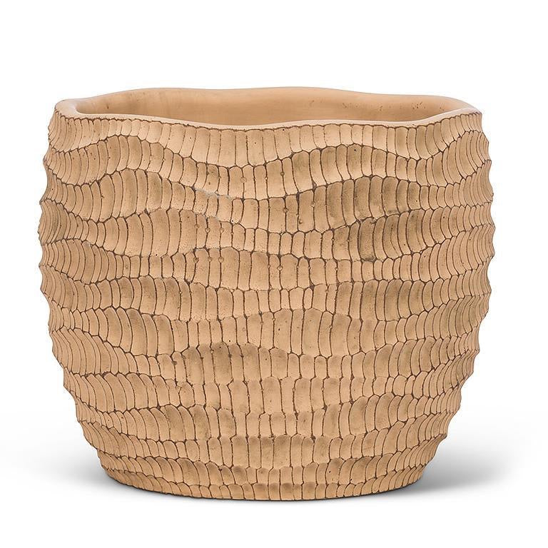 Large Ridged Round Planter 6&quot;H