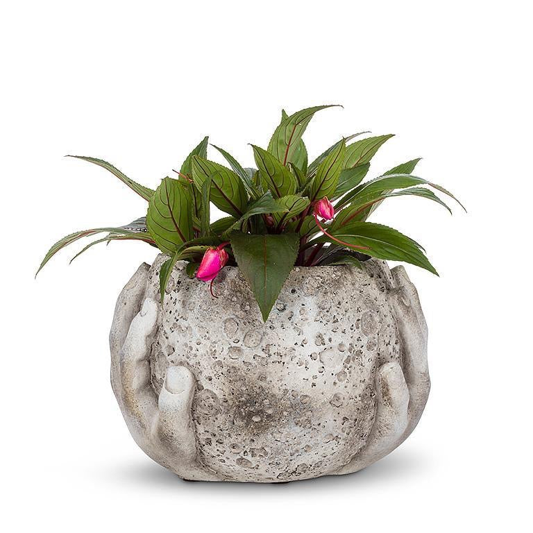 Small Moon in Hands Planter 7&quot;W