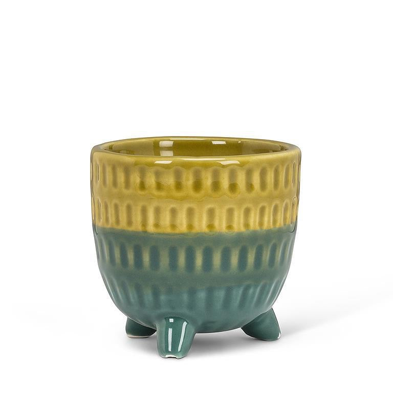 Small Two Tone Footed Planter 3&quot;D