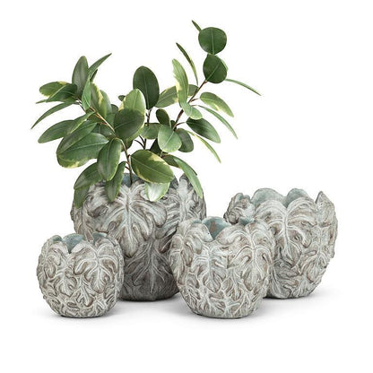 Medium Jungle Leaf Pod Planter 7&quot;H