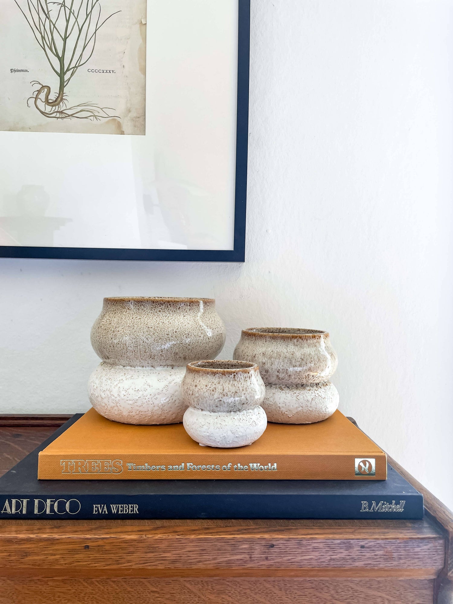 Noemi Planter – Stacked Ceramic Pot with Drainage: Medium 5&quot;