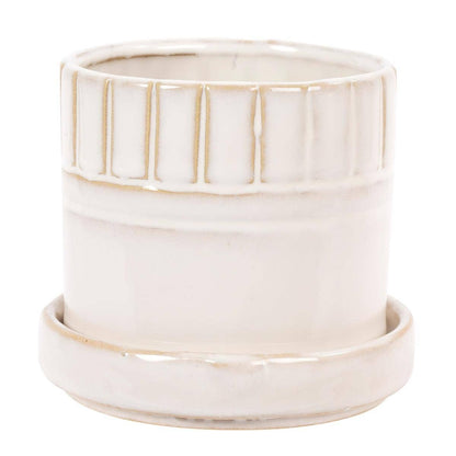 Truu Design Stylish Petra Ceramic Planter with Saucer: Classical