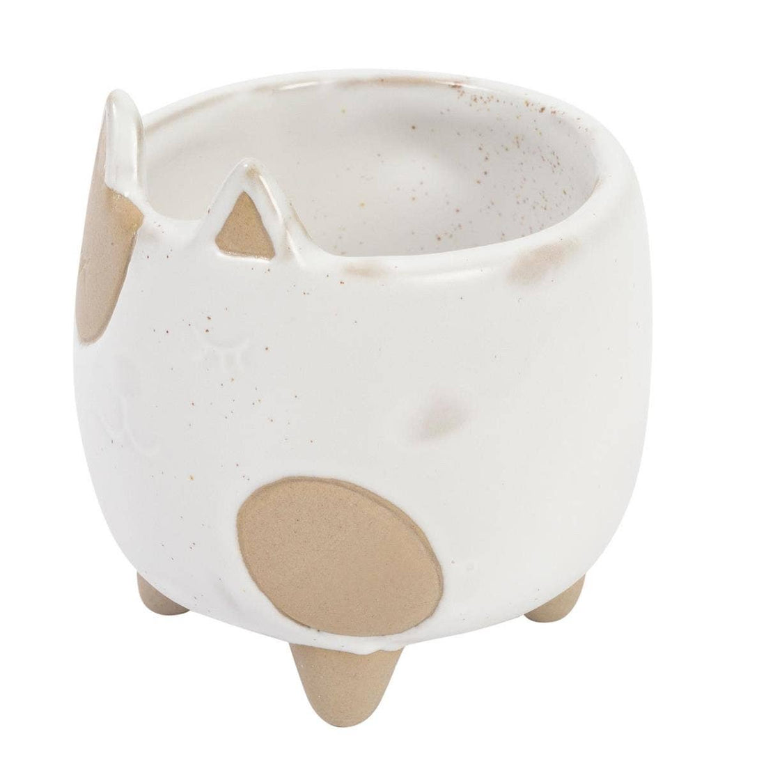 Truu Design Adorable White Kitty Ceramic Planter