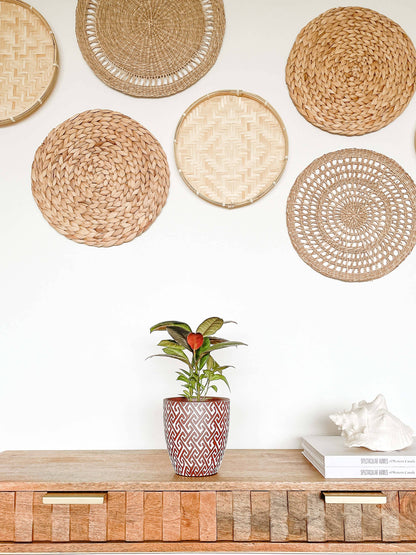 Lana Ceramic Plant Pot, Unique Pattern Planters Pots