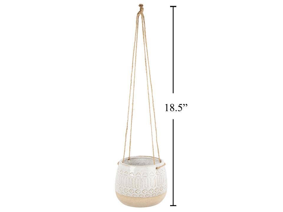 Boho Artisinal Hanging Planter,4.75"D/6"D: 6"D