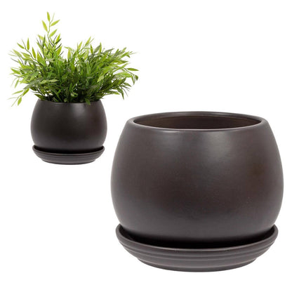 Truu Design Matte Ceramic Planter 6"D: White