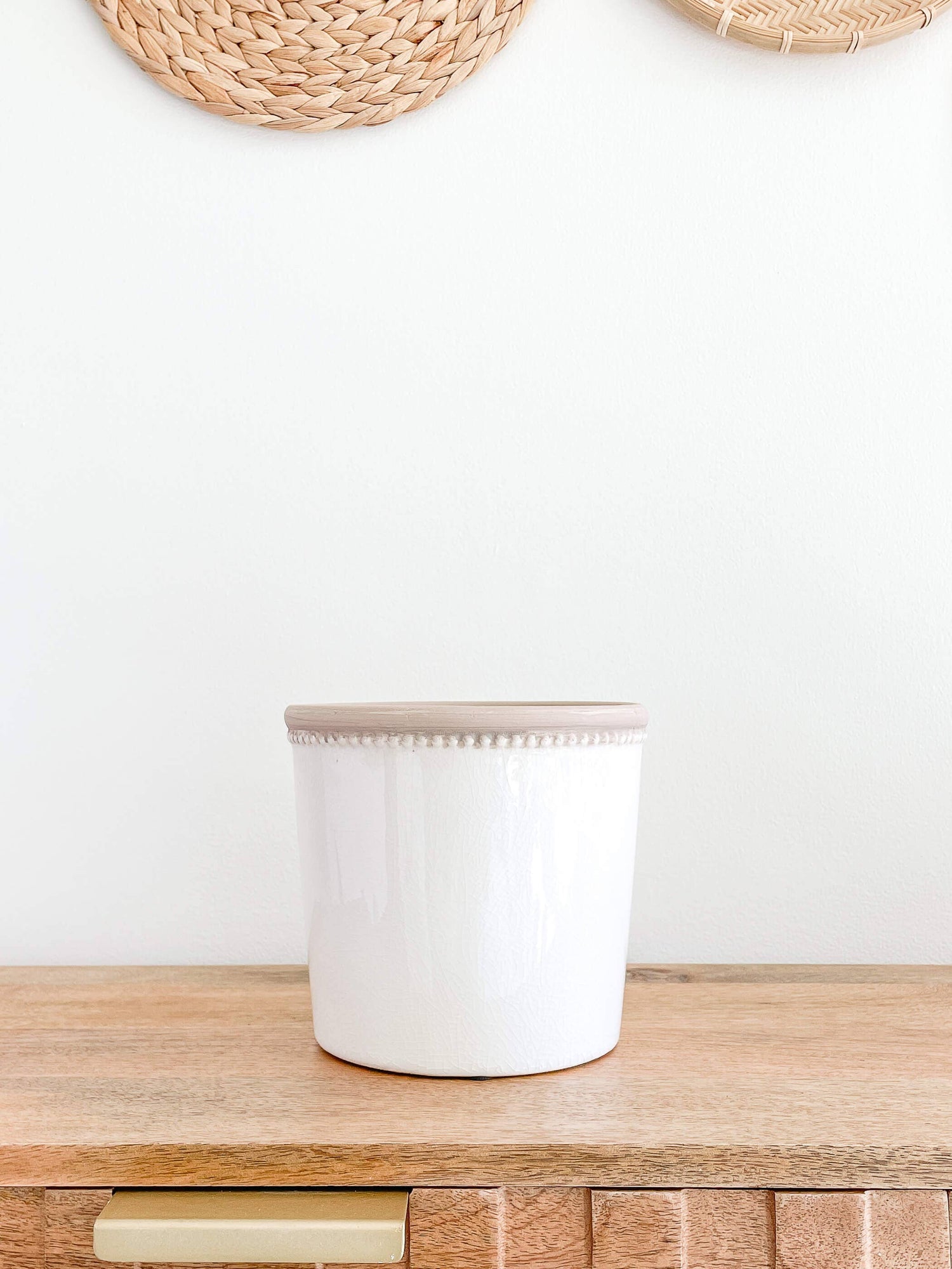 Bella Ceramic Planter Pots, Glossy White Color Planters: Medium 5&quot;