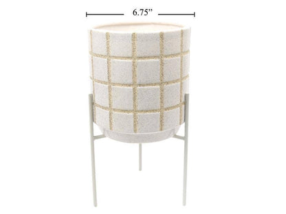 Jorga Ceramic Planter w/Stand, 3 Sizes: 5.75&quot;D x 6&quot;/8.5&quot;H