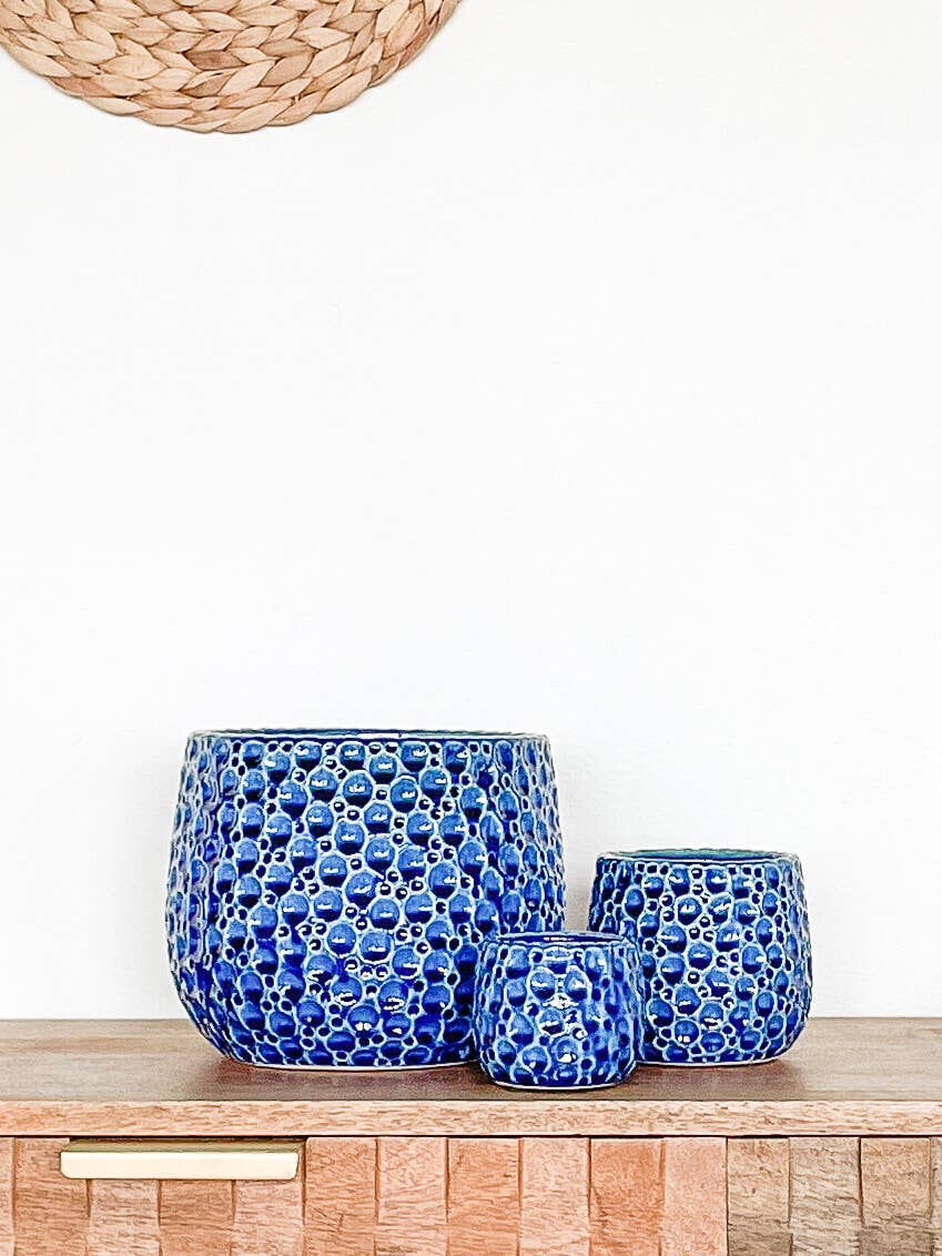 Isla Ceramic Planter Pot, Includes Drainage Hole and Plug: Small 3.25&quot;