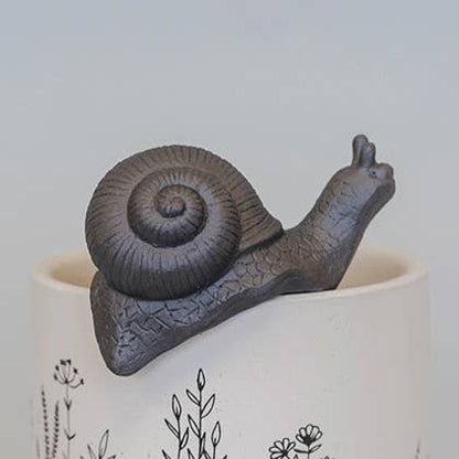 Black Snail Flower Pot Decoration