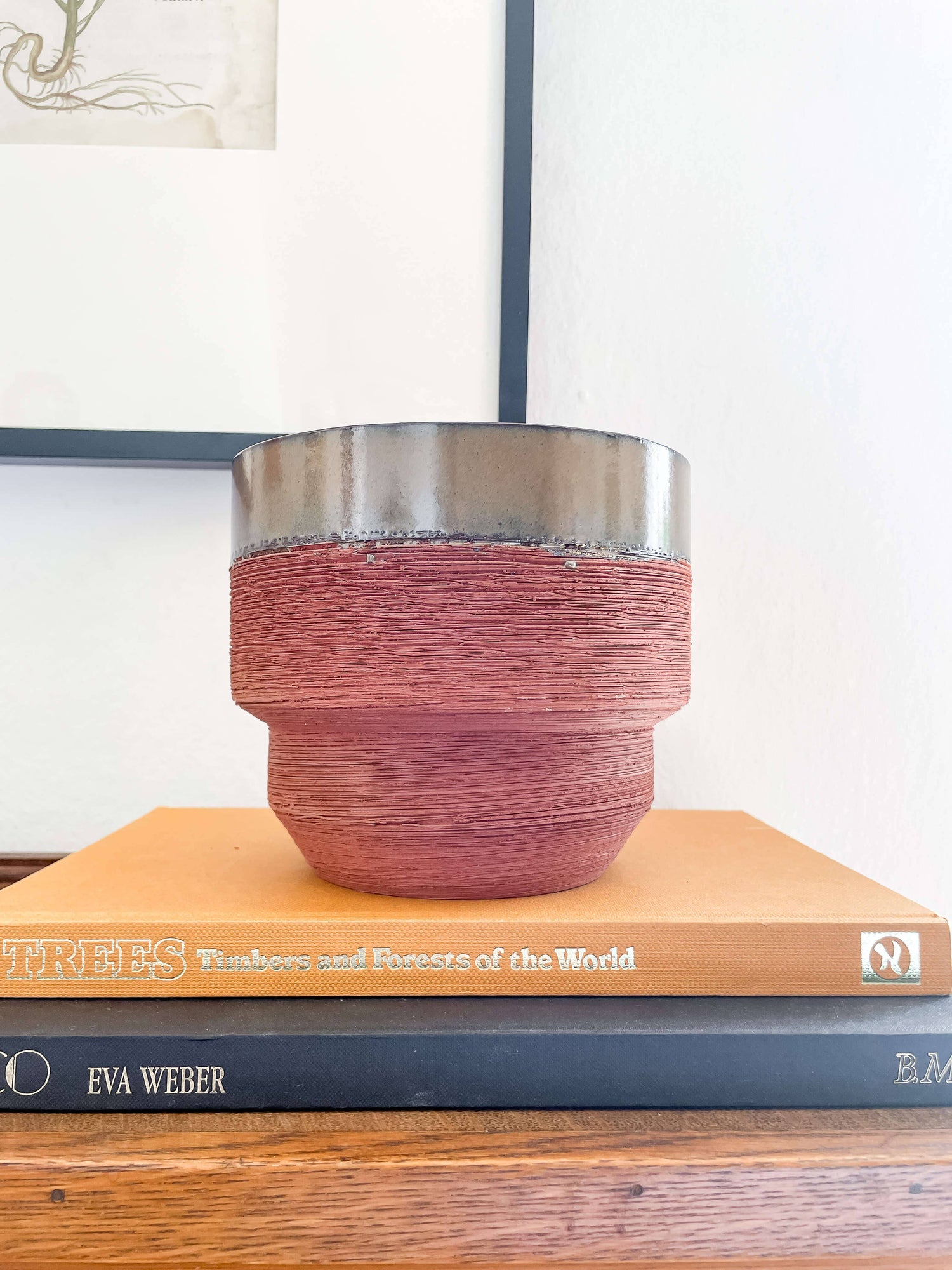 Freya Planter – Two-Tone Ceramic Pot with Drainage: Medium 5&quot;