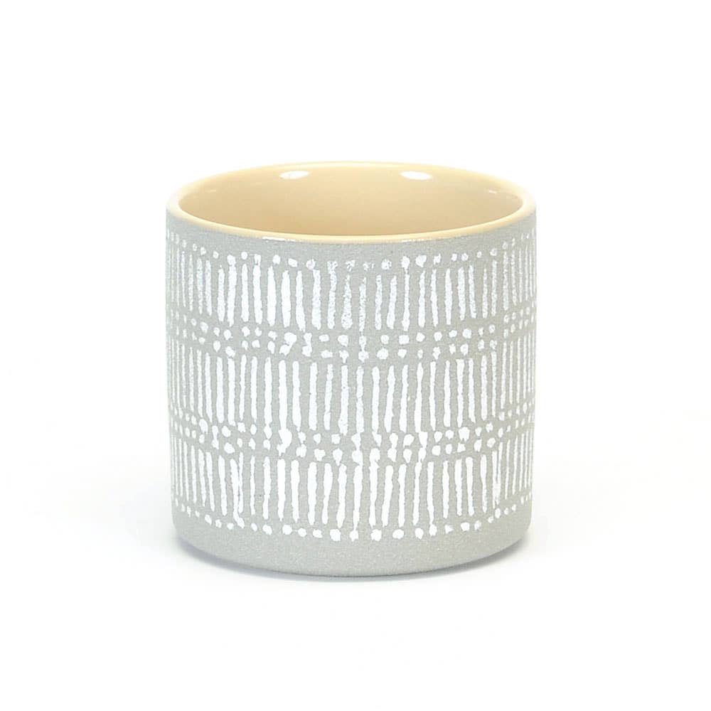 RD ceramic POT SILVER METALLIC PATTERN