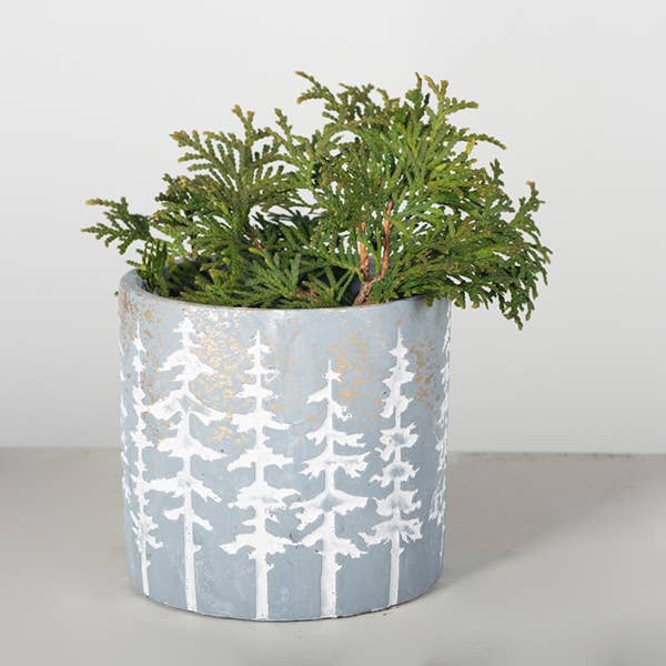 Flower Pot With Tree Pattern