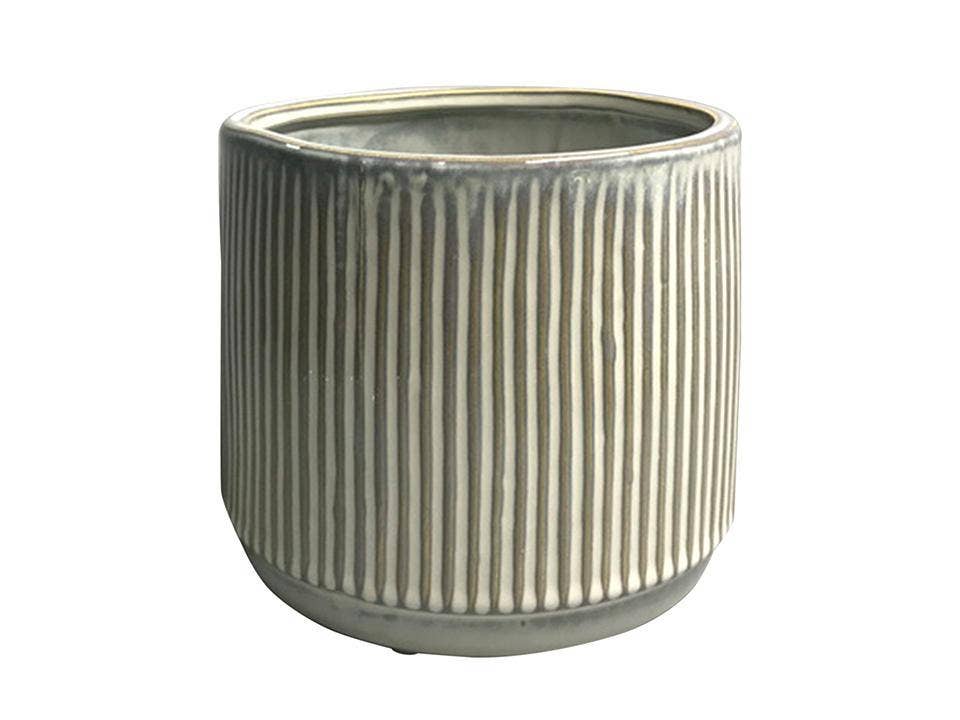 Mora Ceramic Planter,7&quot;D/6.6&quot;D: 6.6&quot;D