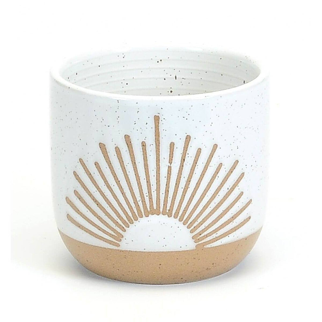 SMALL SUNBURST POT WHITE