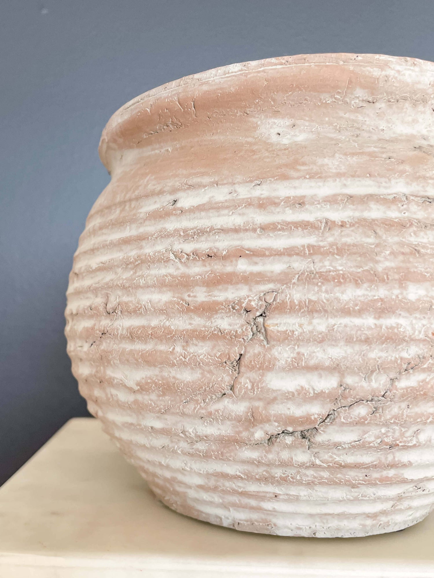 Lazio Rustic Vintage-Style Terracotta Pot with Aged Look