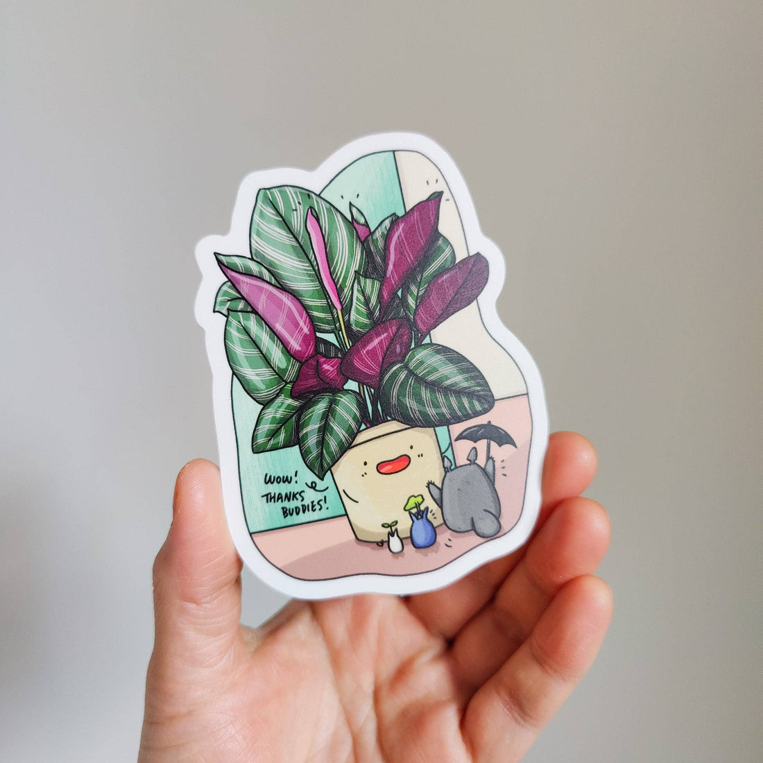 Calathea and Totoro 4&quot; Vinyl Sticker
