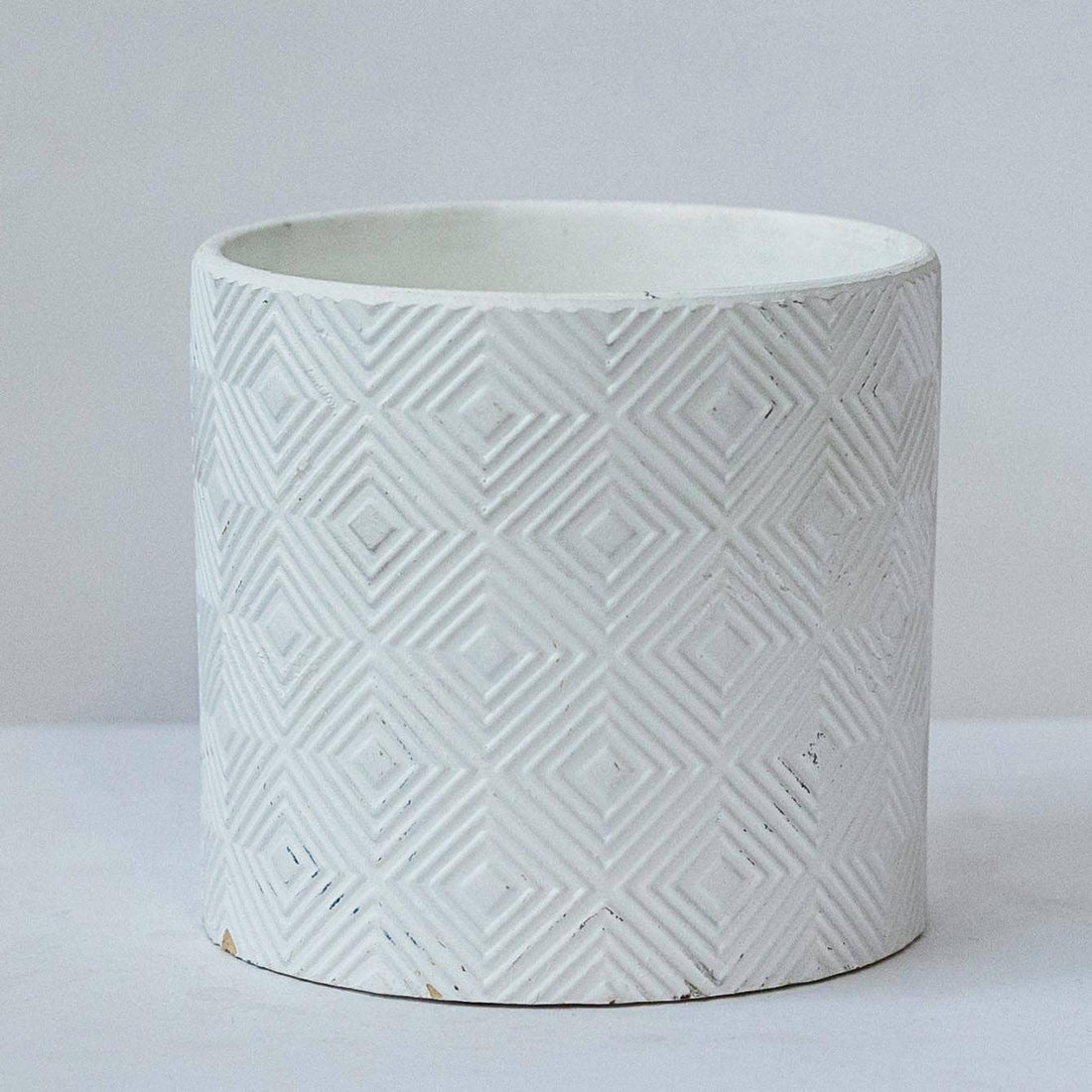"White On White" Flower Pot