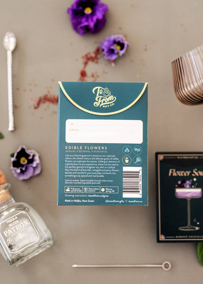 Seed Packet - Edible Flowers with cocktail recipe (Charm)