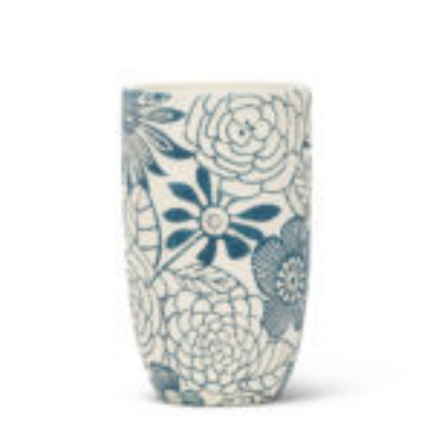 Sm Hippie Flower Vase-Blu-8&quot;H