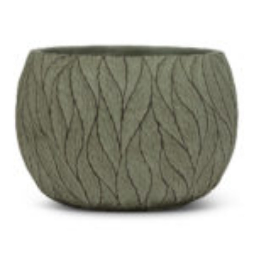 Lg Deep Leaf Planter-Sage-7.5&quot;D