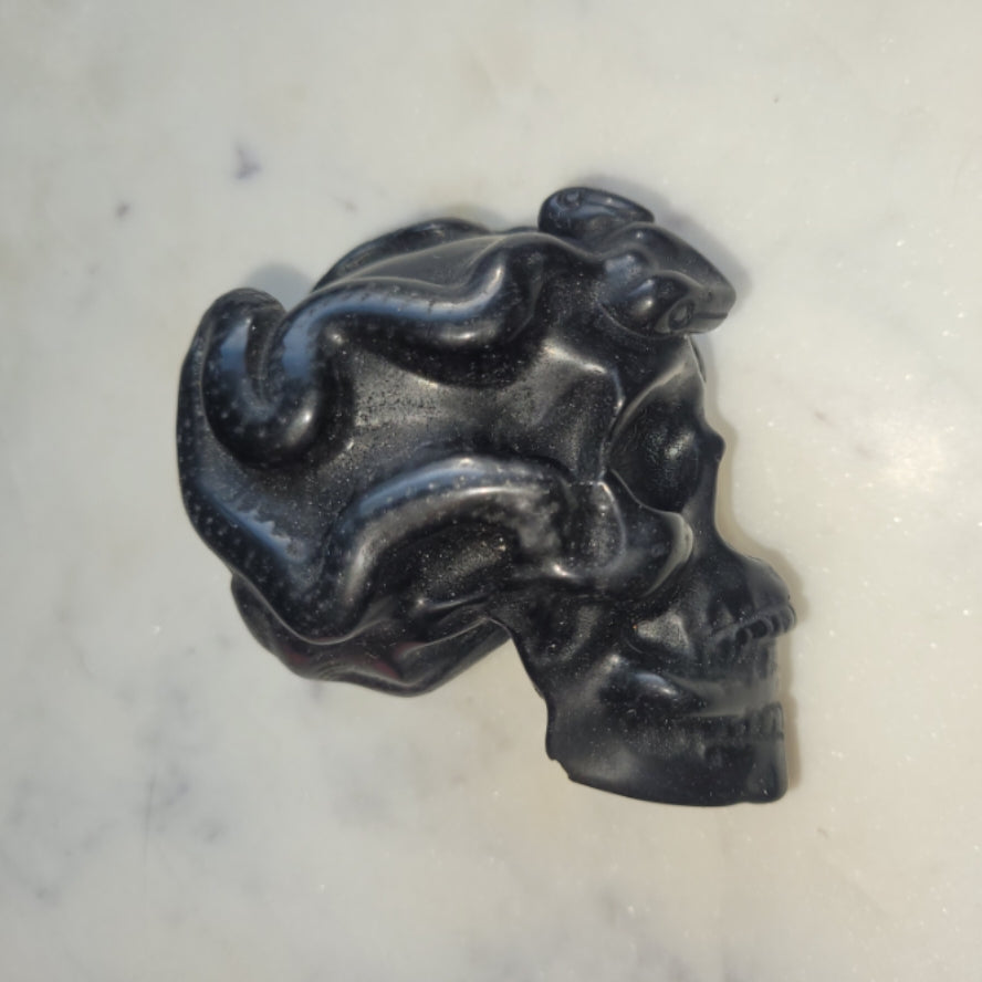 Obsidian Snake Skull