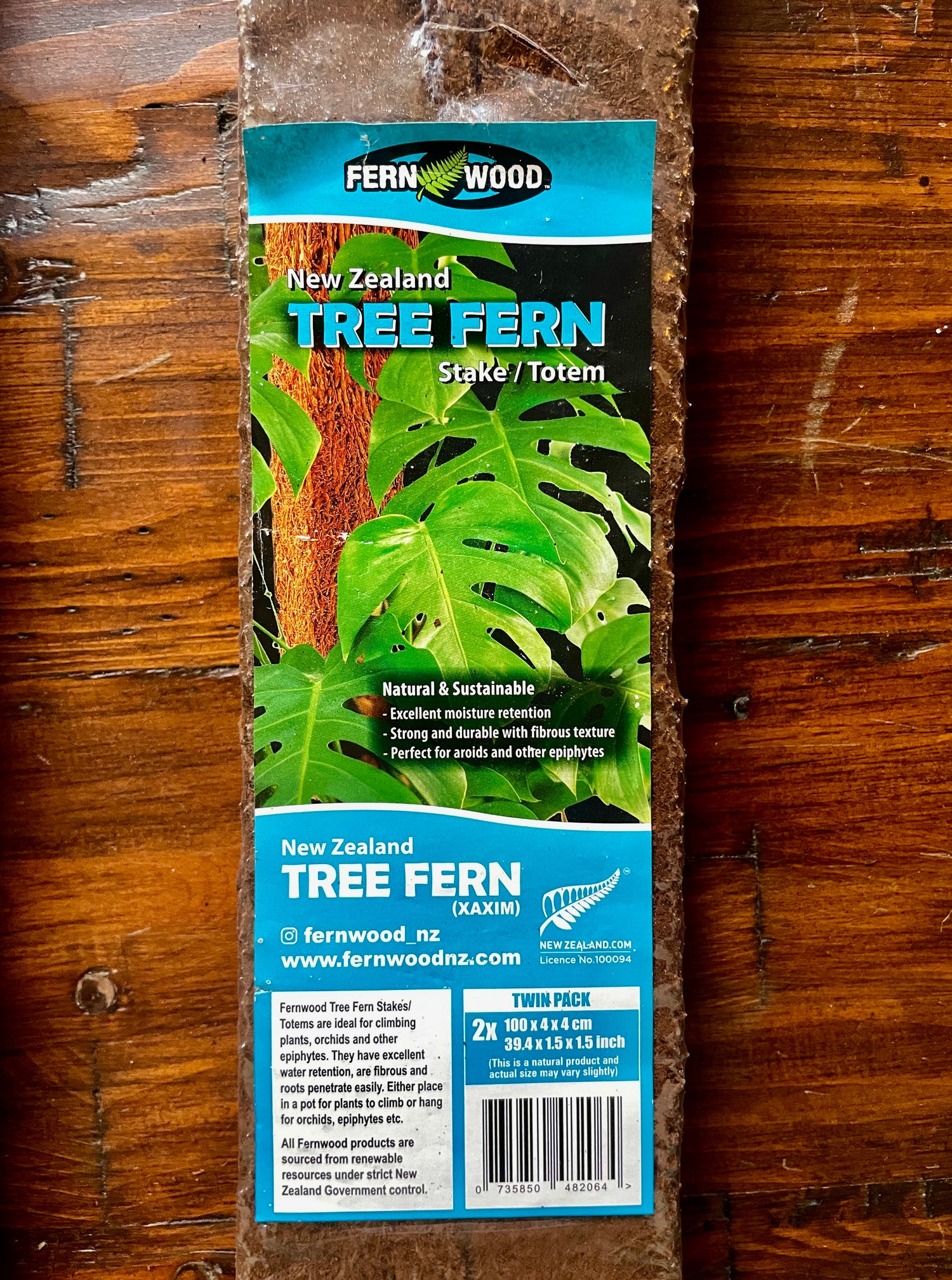 Tree Fern Stake/Totem Twin Pack - New Zealand 39.4 x 1.5 x 1.5 Inch