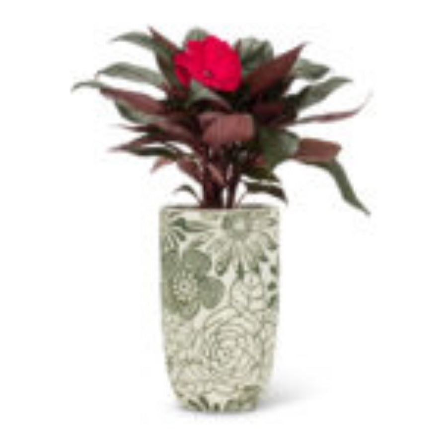 Sm Hippie Flower Vase-Grn-8&quot;H