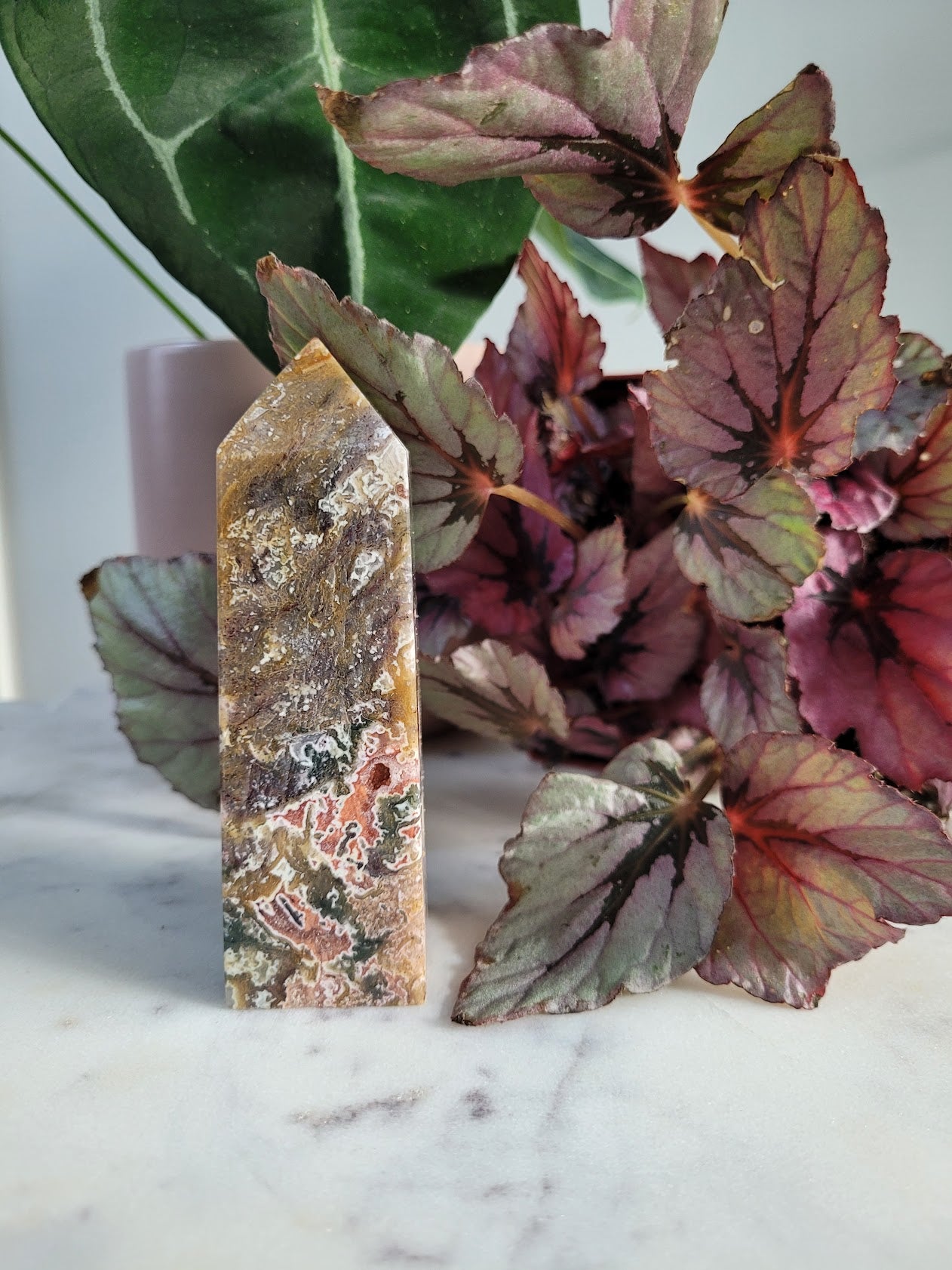 Pink Moss Agate Point