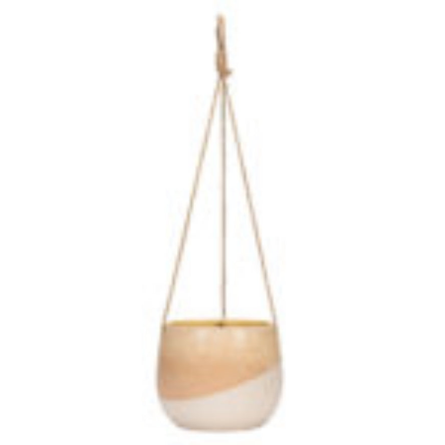 Md Neutral Abstract Hanging Planter-6.5&quot;H