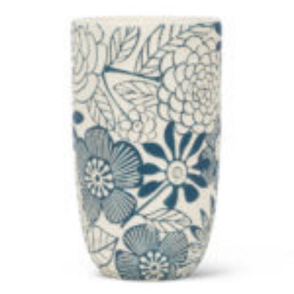 Lg Hippie Flower Vase-Blu-10&quot;H