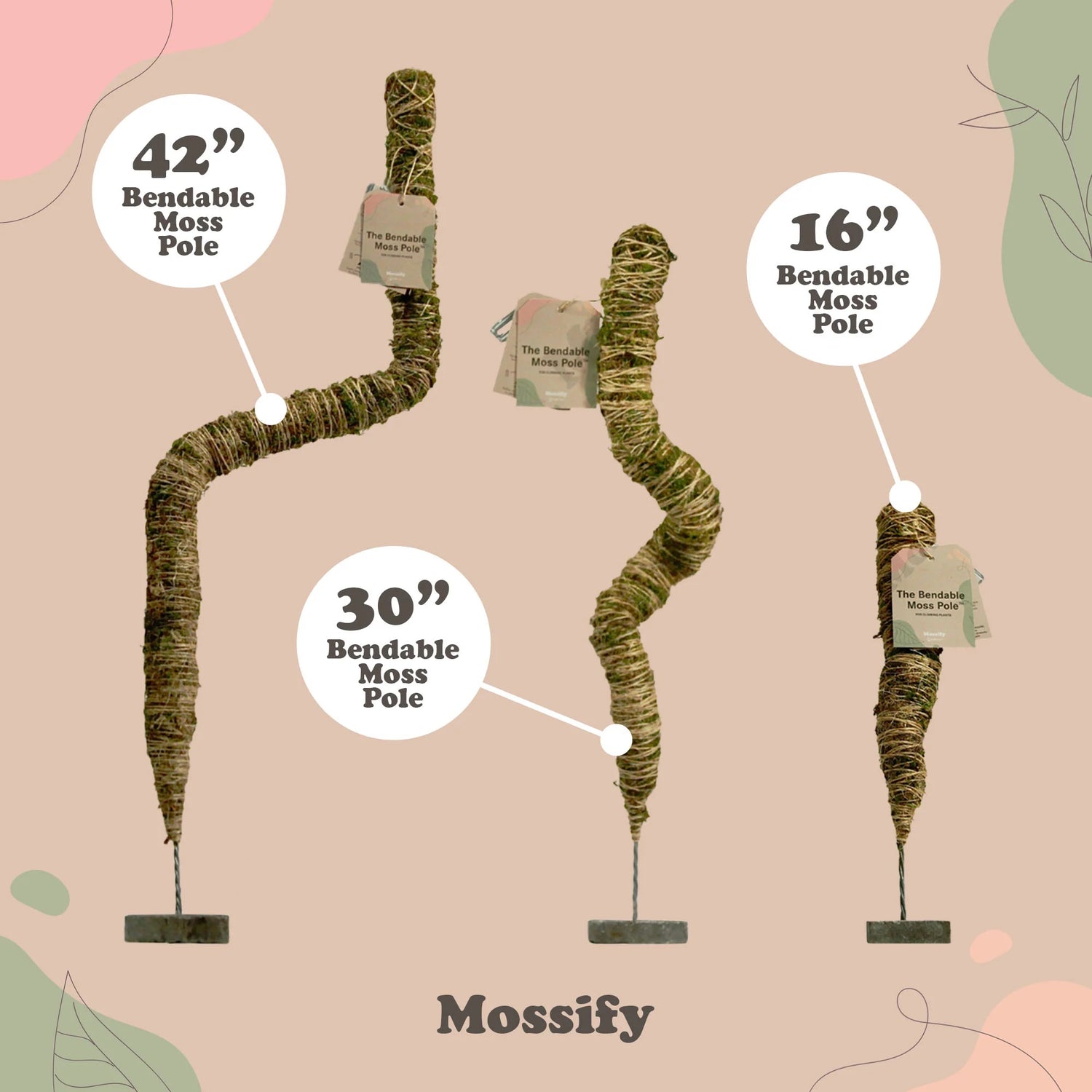 Mossify 16&quot; Bendable Moss Pole